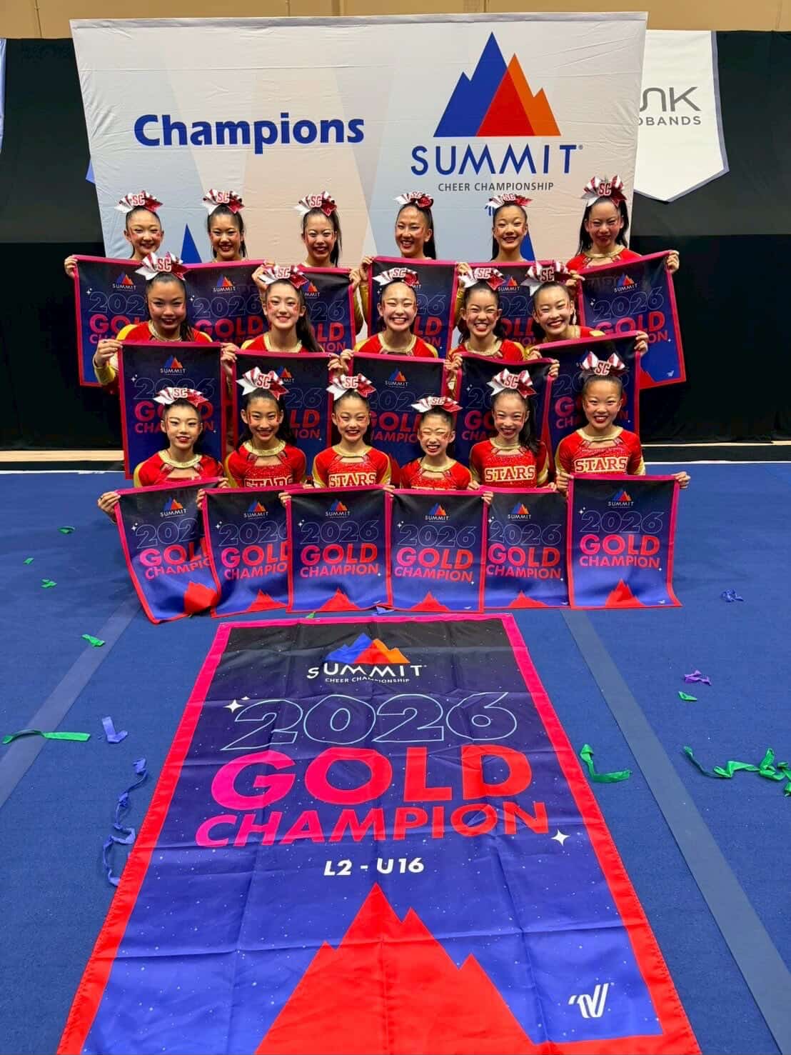 YOCS All Star Cheer STARS Crystal GOLD
